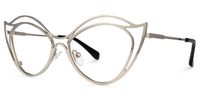 Hilleary - Geometric Silver Eyeglasses | Vooglam Front View