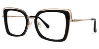 Heyward - Rectangle Black Eyeglasses | Vooglam Front View