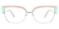 Browline Pink Eyeglasses | Vooglam.com Angle View