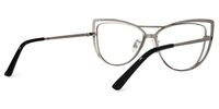 Roselyn - Cat Eye Silver Eyeglasses | Vooglam Side View