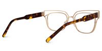 Kadie - Rectangle Gold Eyeglasses | Vooglam Side View