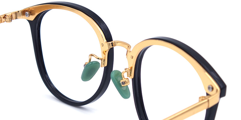 Sophia Loren Black/Gold Wayfarer Eyeglasses - 5