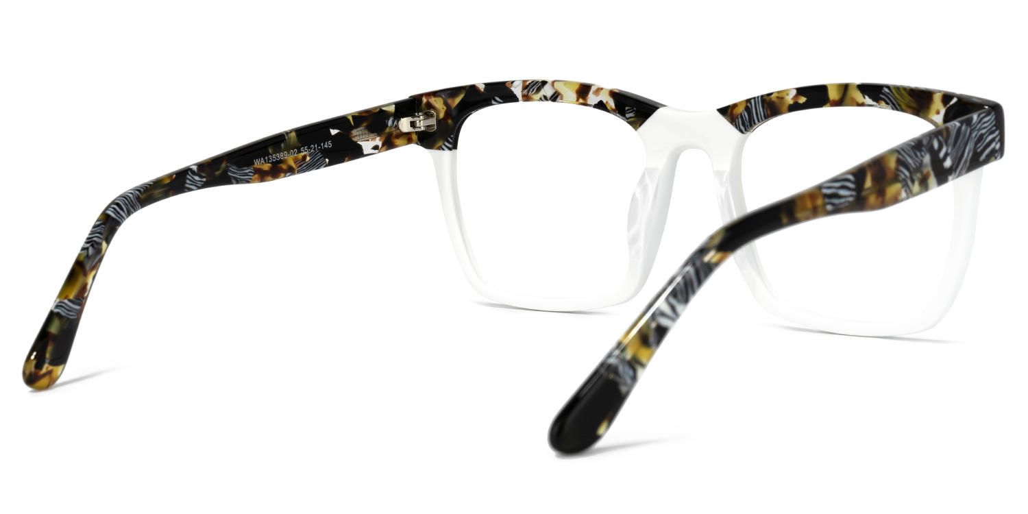 Rectangle White Eyeglasses | Vooglam.com Side View