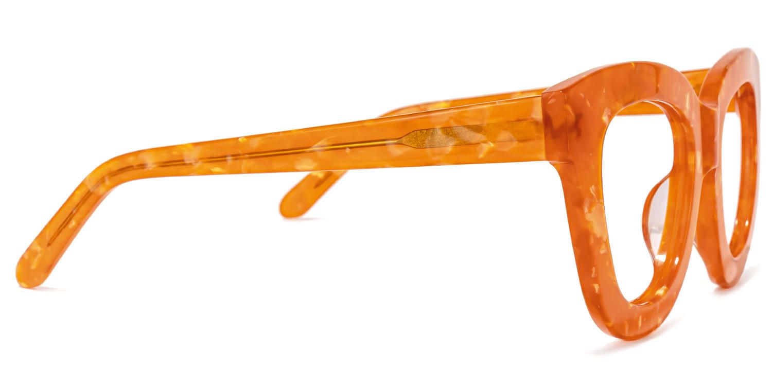 Jerrie - Round Orange Eyeglasses | Vooglam 4