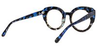 Round Blue/Tortoise Eyeglasses | Vooglam.com Side View
