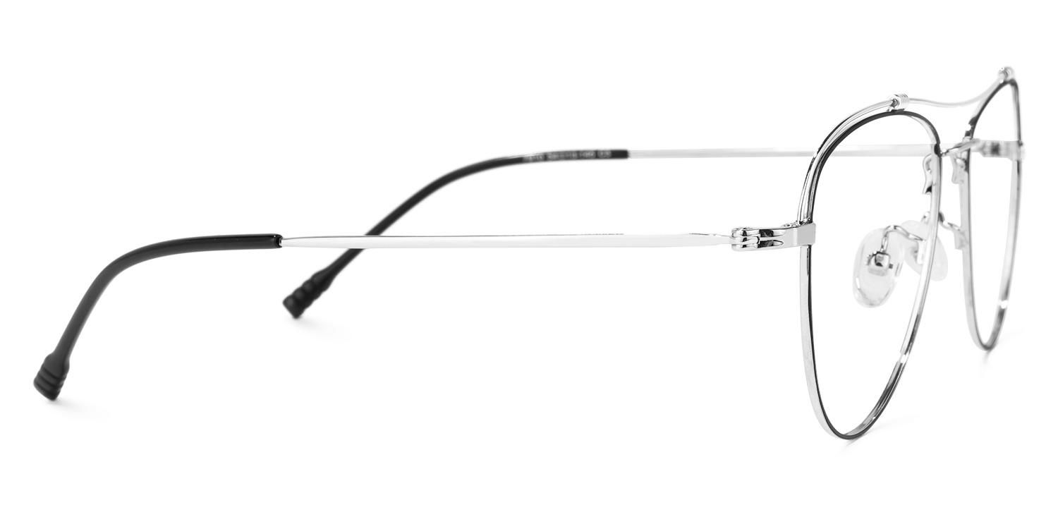Aviator Black/Silver Eyeglasses | Vooglam.com 4