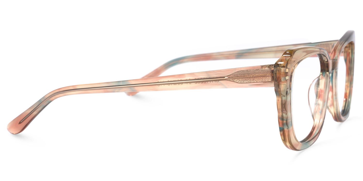 Rectangle Champagne Eyeglasses | Vooglam.com 4