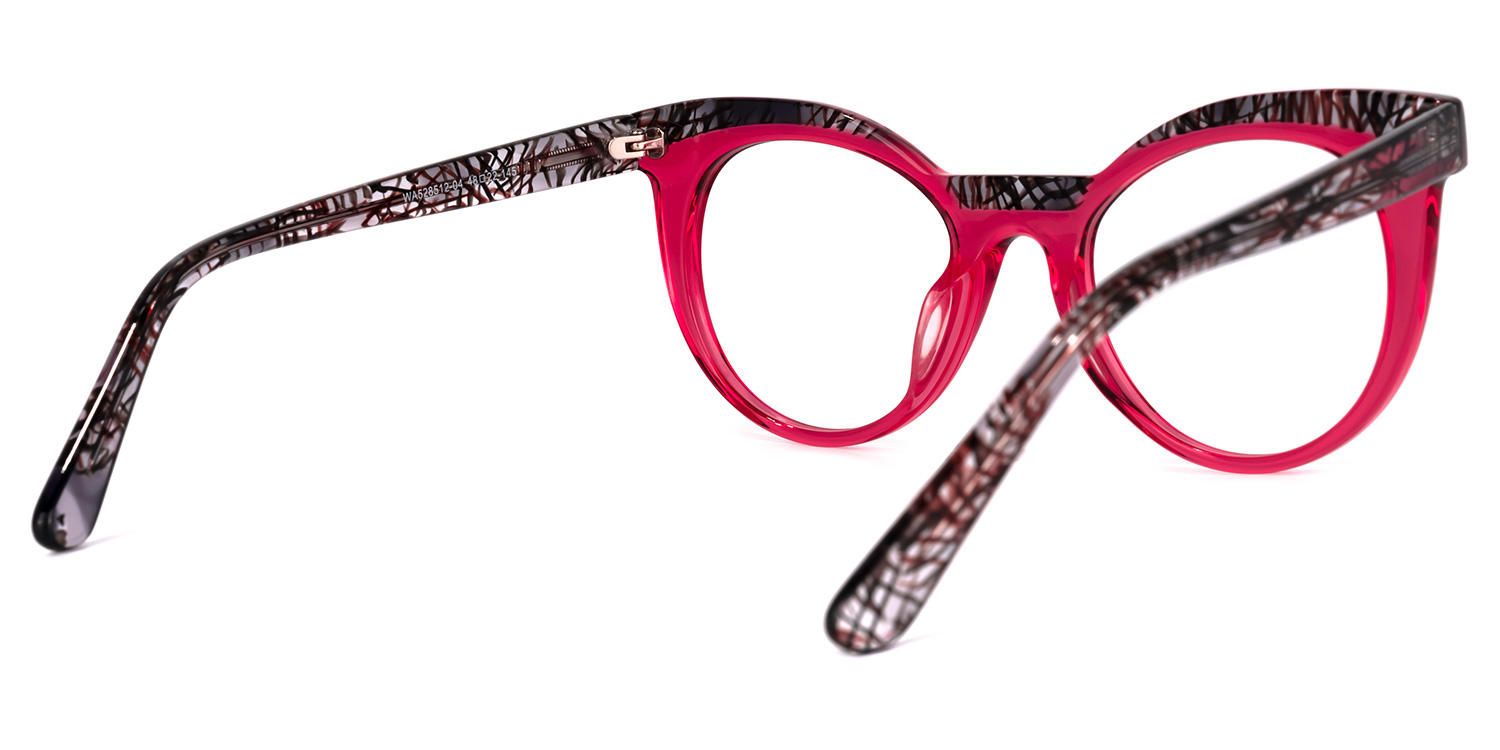 Cat Eye Bright/Pink Eyeglasses | Vooglam.com Side View