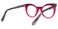 Cat Eye Bright/Pink Eyeglasses | Vooglam.com Side View