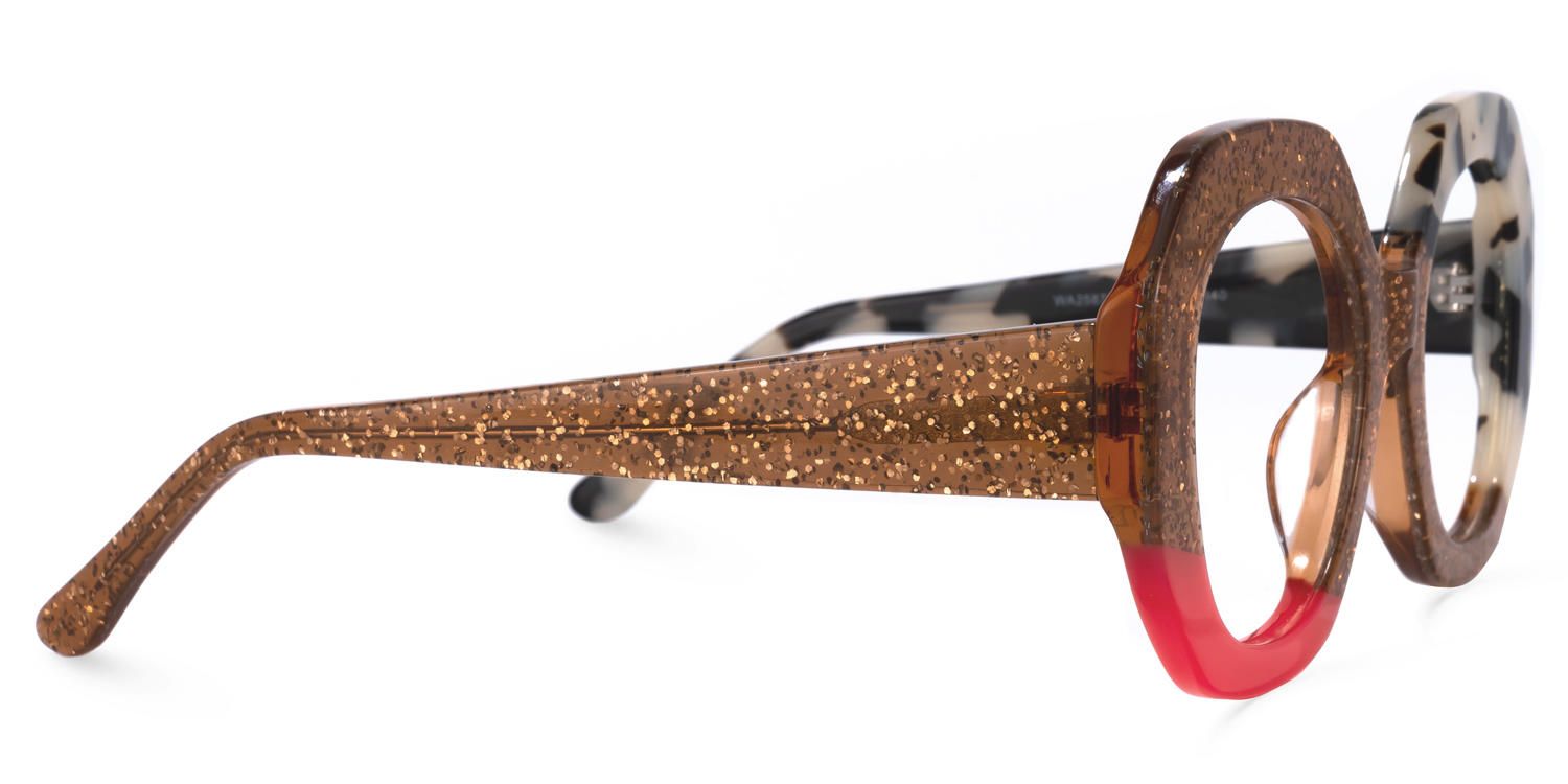 Karida - Geometric Shiny/Gold Eyeglasses | Vooglam 4
