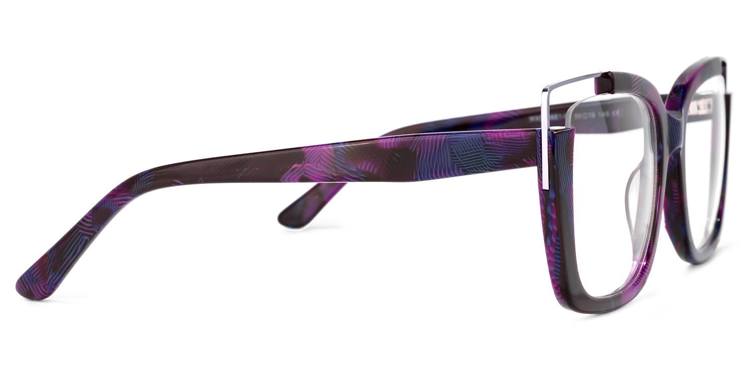 Angelia - Square Purple/Floral Eyeglasses product detail 4