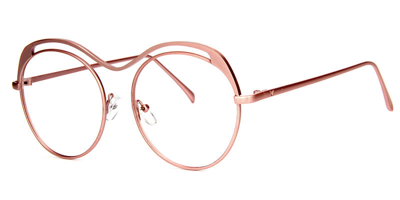 Cora Top Hollow Pink Round Bridge Glasses  - 3