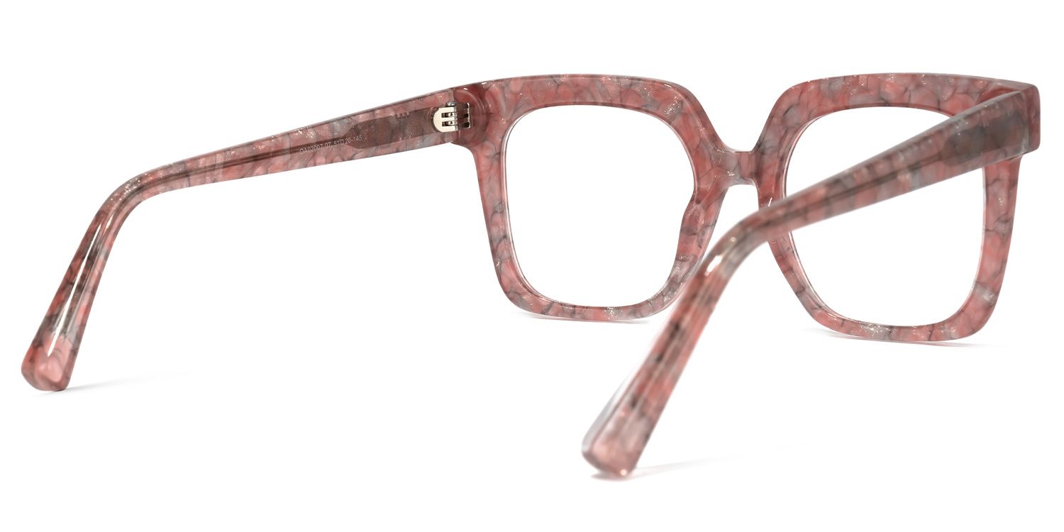 Square Floral Eyeglasses | Vooglam.com Side View