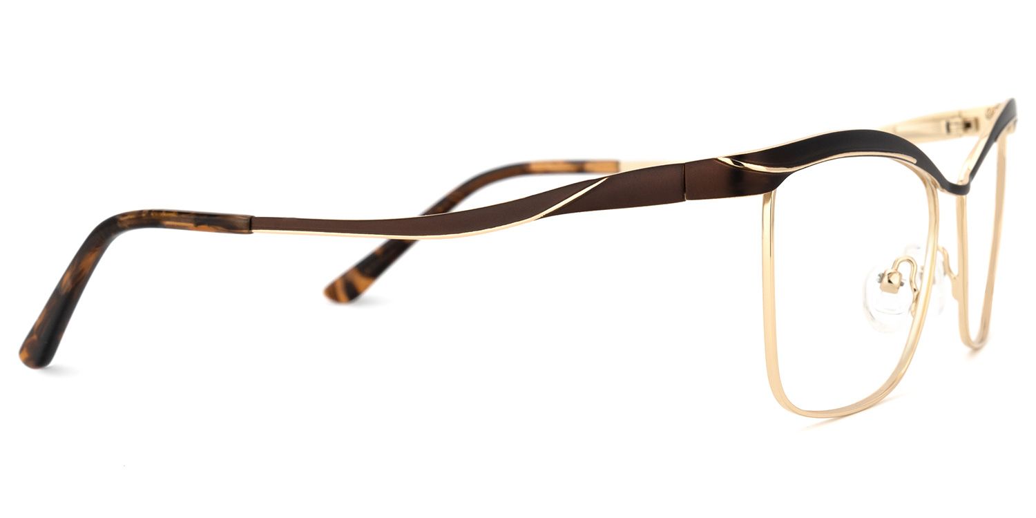 Browline Gold Eyeglasses | Vooglam.com 4