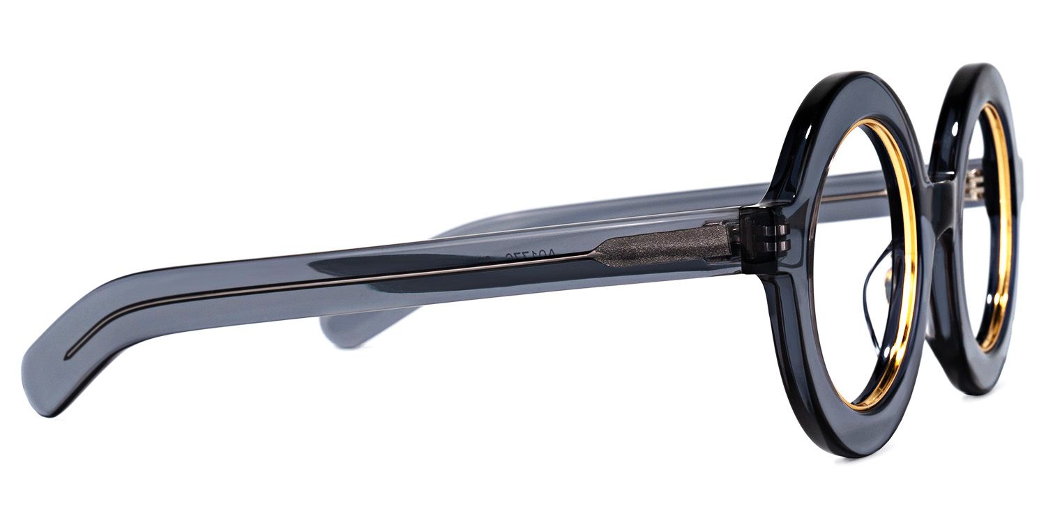 Almon - Round Grey Eyeglasses | Vooglam 4