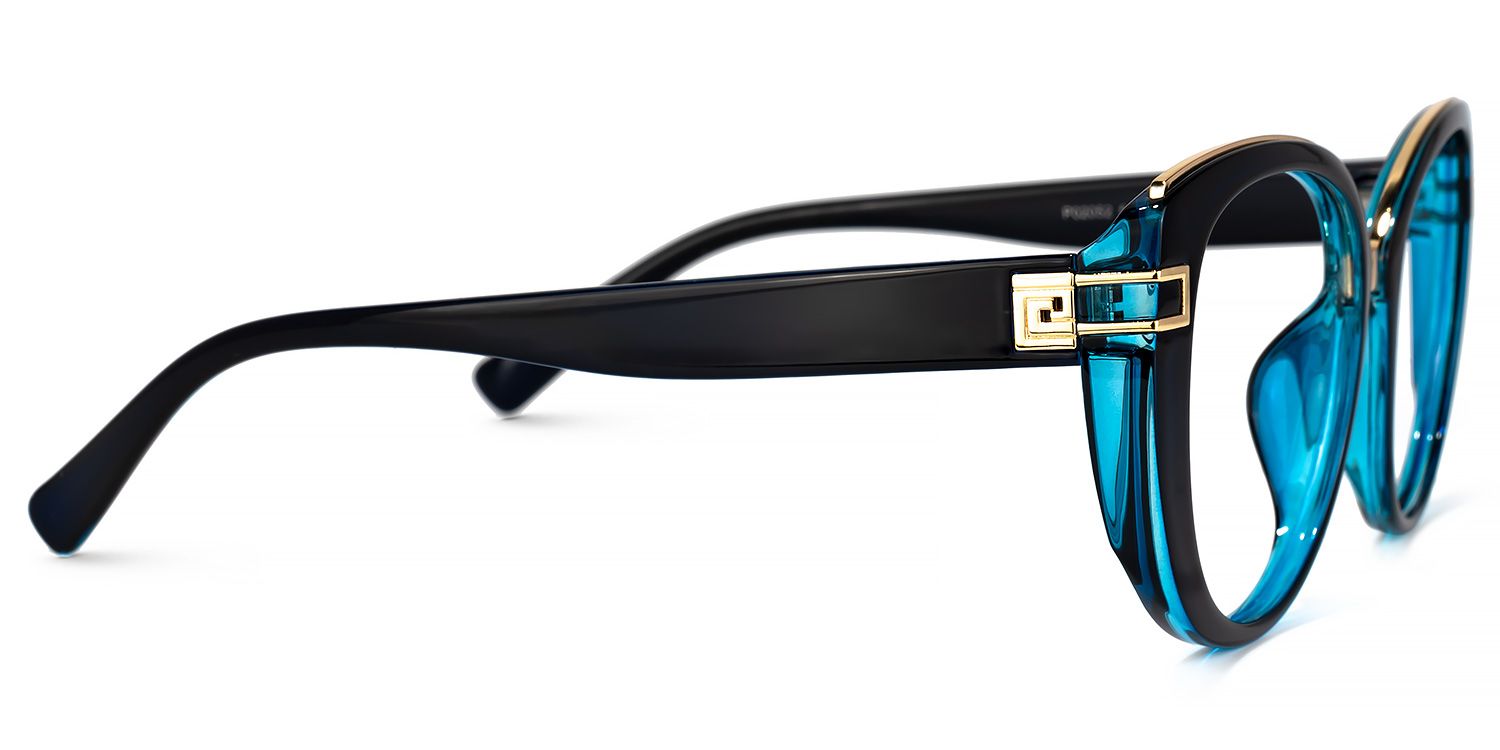 Bessie - Bold Oval Dark Blue Eyeglasses | Vooglam 4