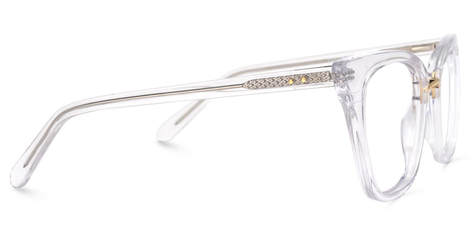 Tallulah - Crystal Clear Cat Eye Glasses | Vooglam 4
