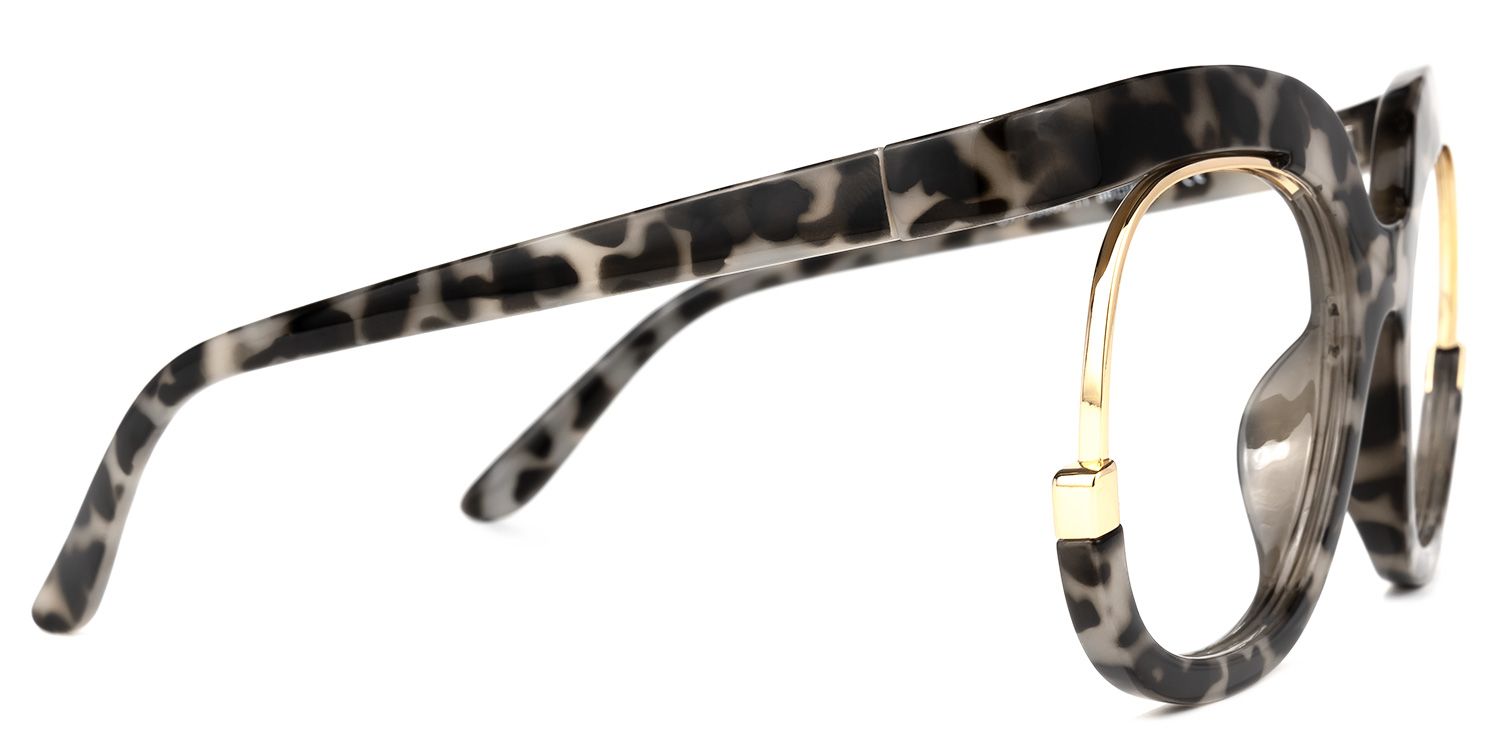 Fredia - Leopard Print Glasses with Gold Detail by Vooglam - Product View 4