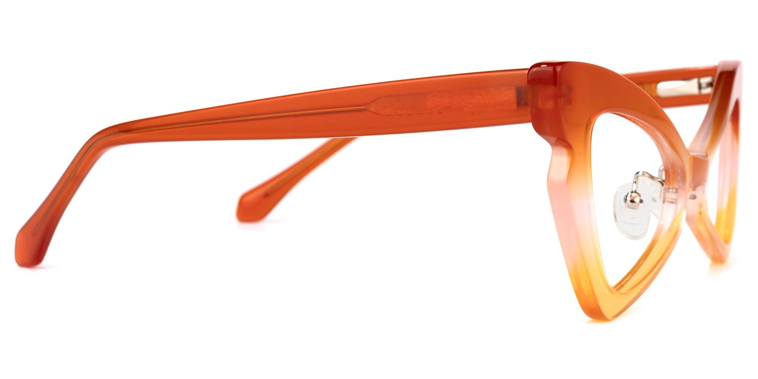 Immy - Geometric Orange Eyeglasses | Vooglam 4