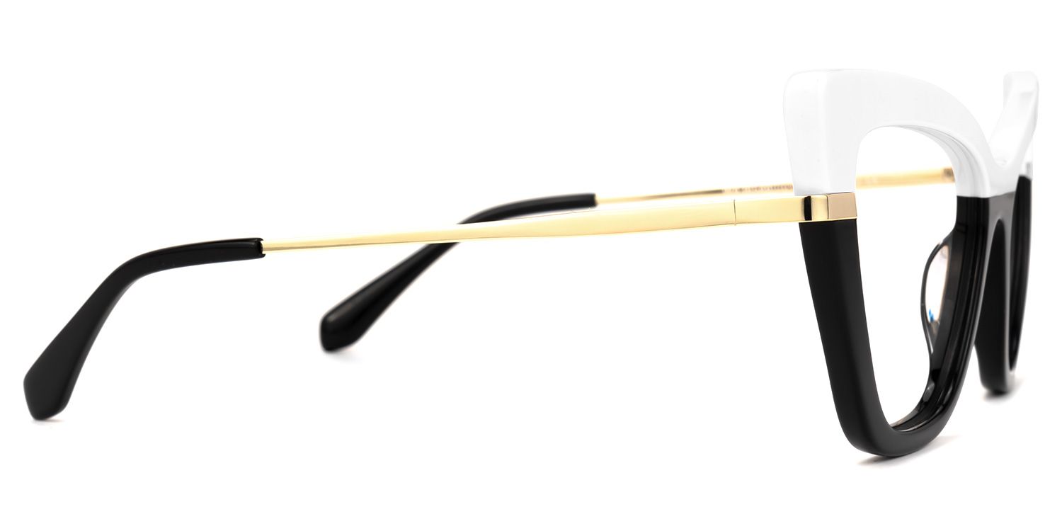 Lunsford - Cat Eye White/Black Two-tone Eyeglasses | Vooglam 4