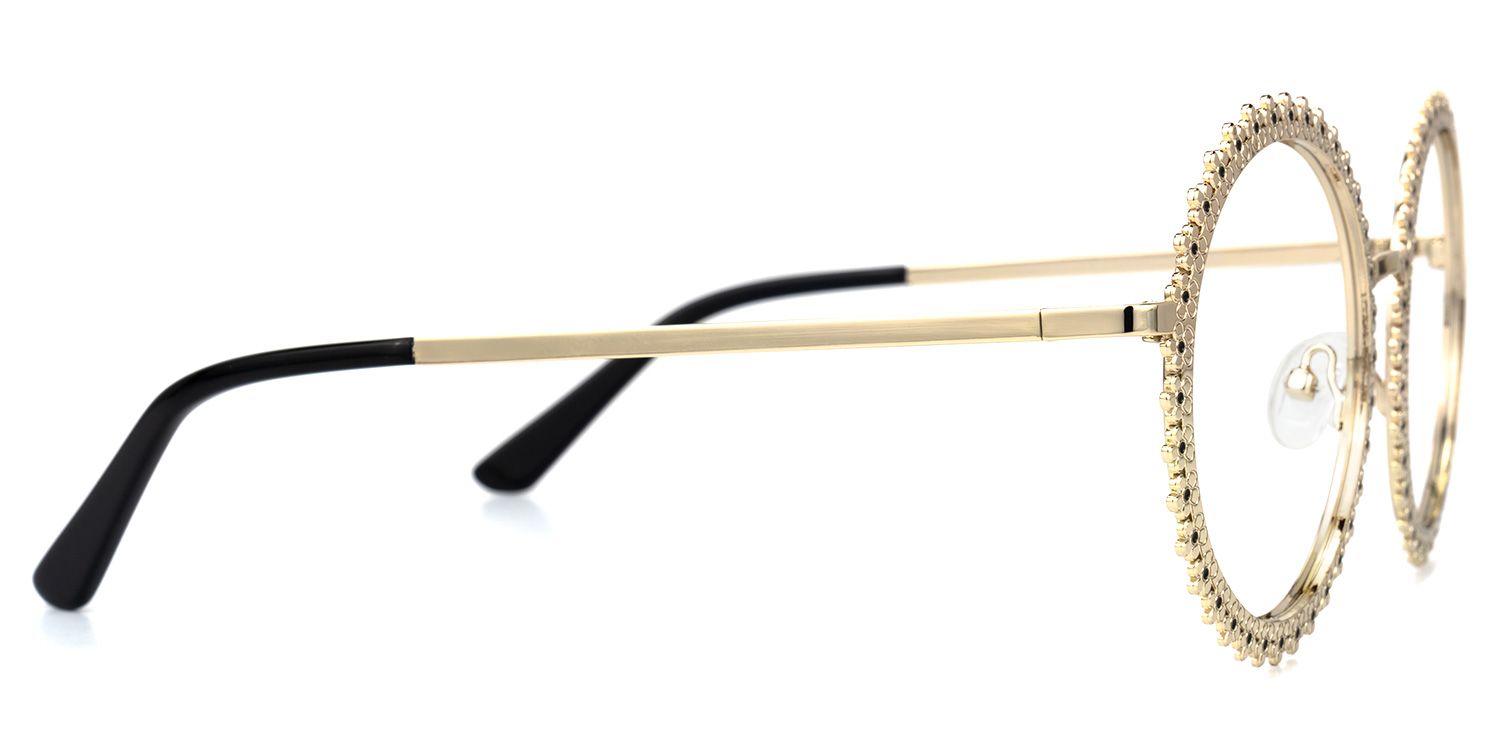Ocana - Round Gold Eyeglasses | Vooglam 4