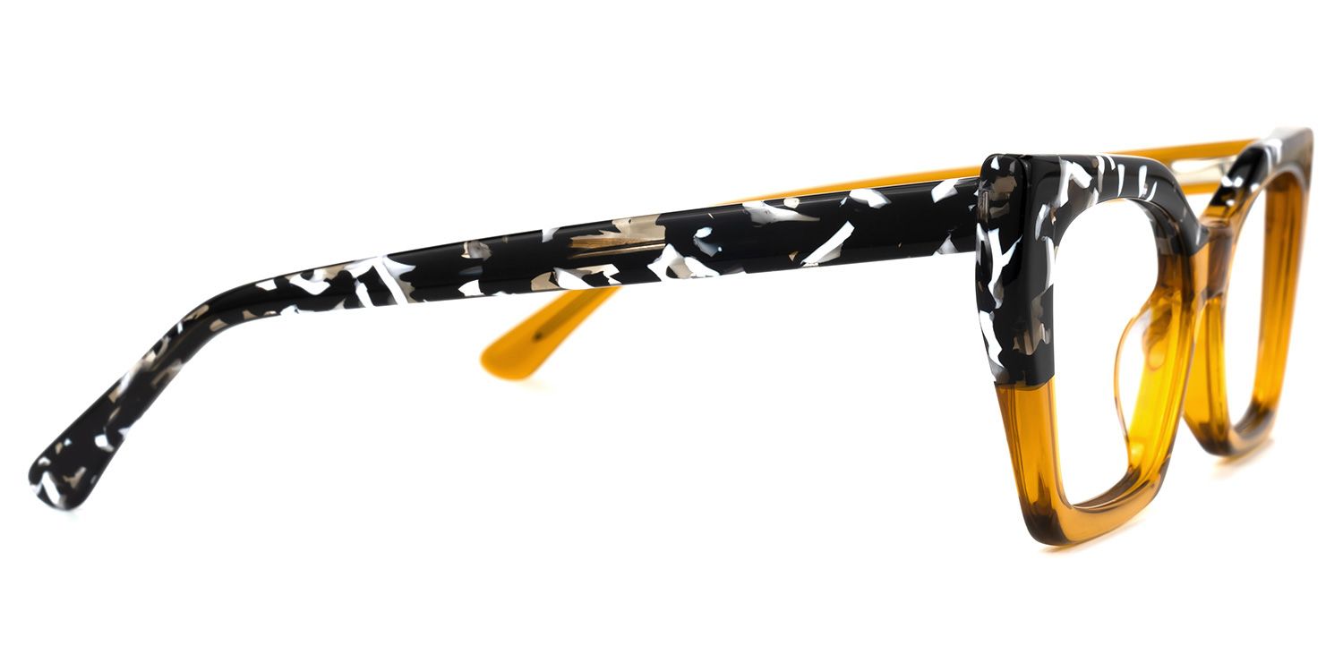 Kirsten - Rectangle Yellow/Tortoise Two-tone Eyeglasses | Vooglam 4