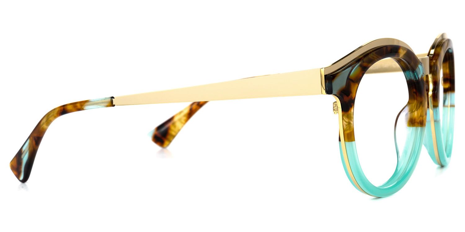 Vianney - Round Blue Two-tone Eyeglasses | Vooglam 4