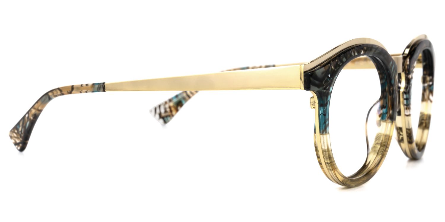 Vianney - Round Brown Two-tone Eyeglasses | Vooglam 4