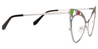 Idaliz - Cat Eye Silver Eyeglasses | Vooglam 
