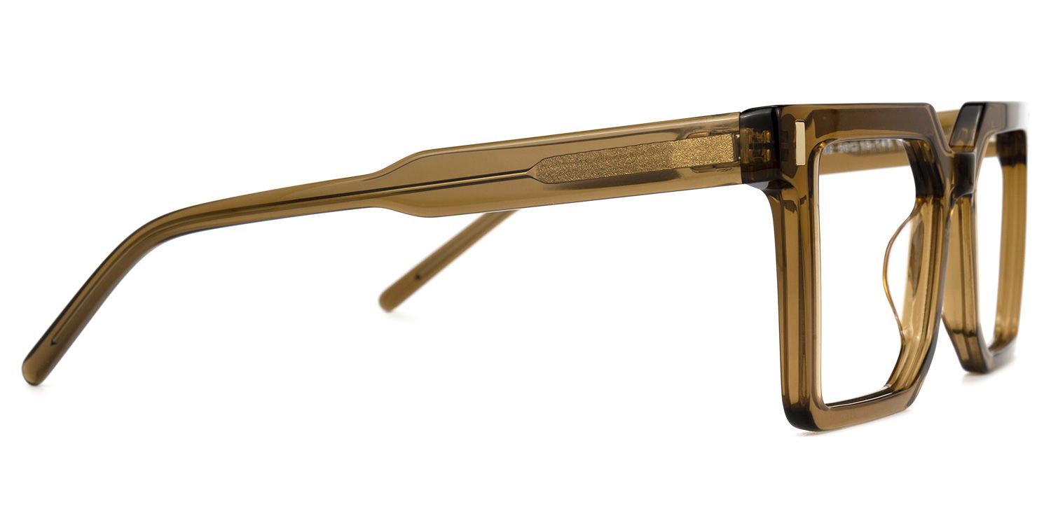Nadie - Square Brown Eyeglasses by Vooglam - Product View 4