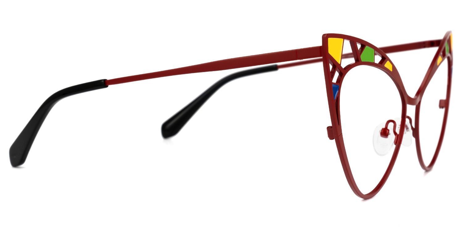 Idaliz - Cat Eye Red Eyeglasses | Vooglam 4