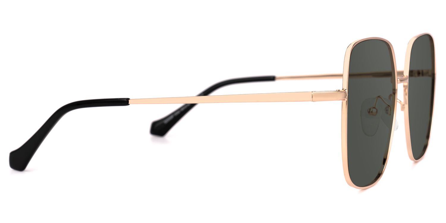 Aamina - Square Gold Sunglasses | Vooglam 4