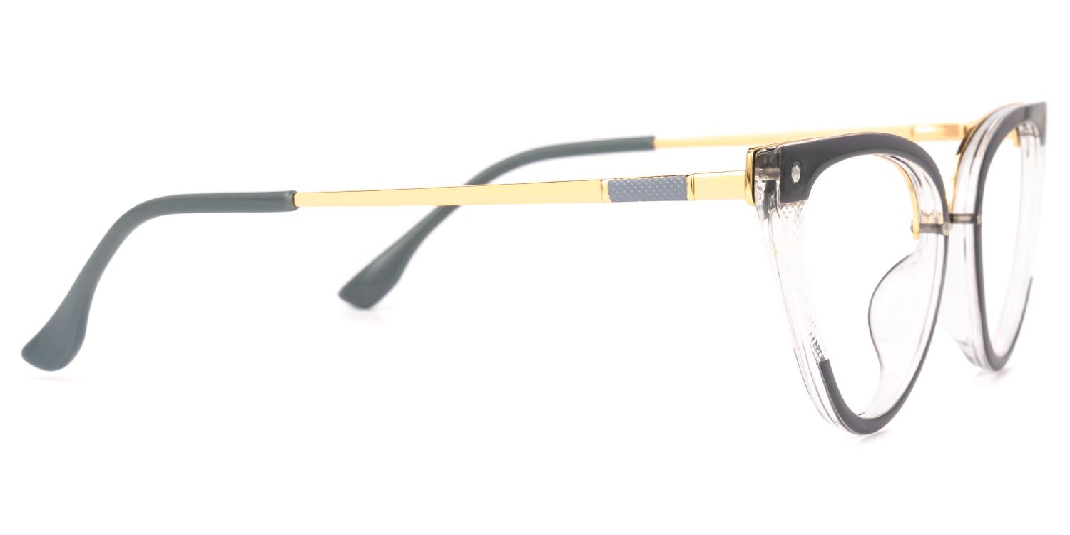 Aamira - Cat Eye Grey Eyeglasses by Vooglam - Product View 4