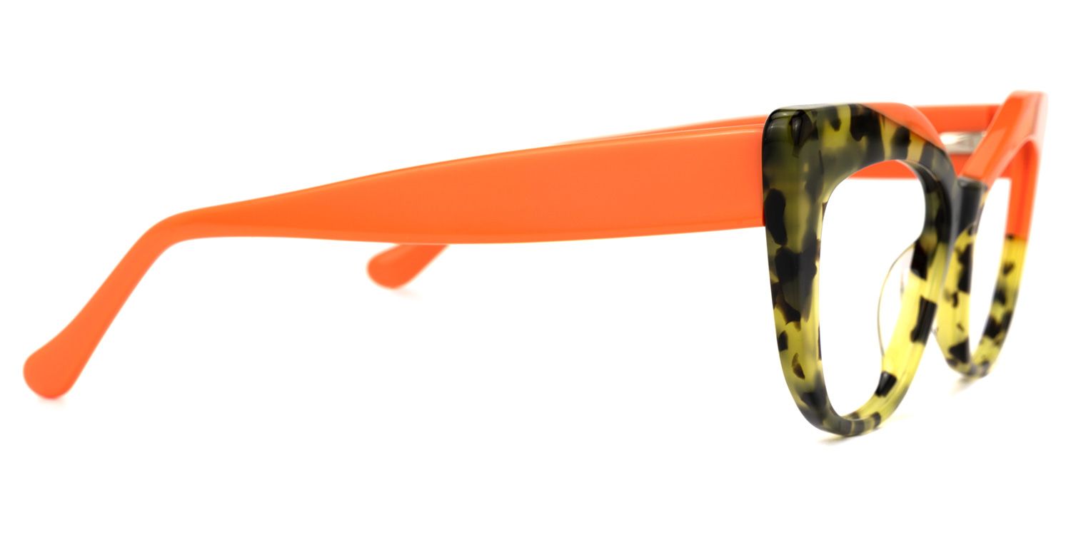 Marian - Geometric Orange Eyeglasses | Vooglam 4