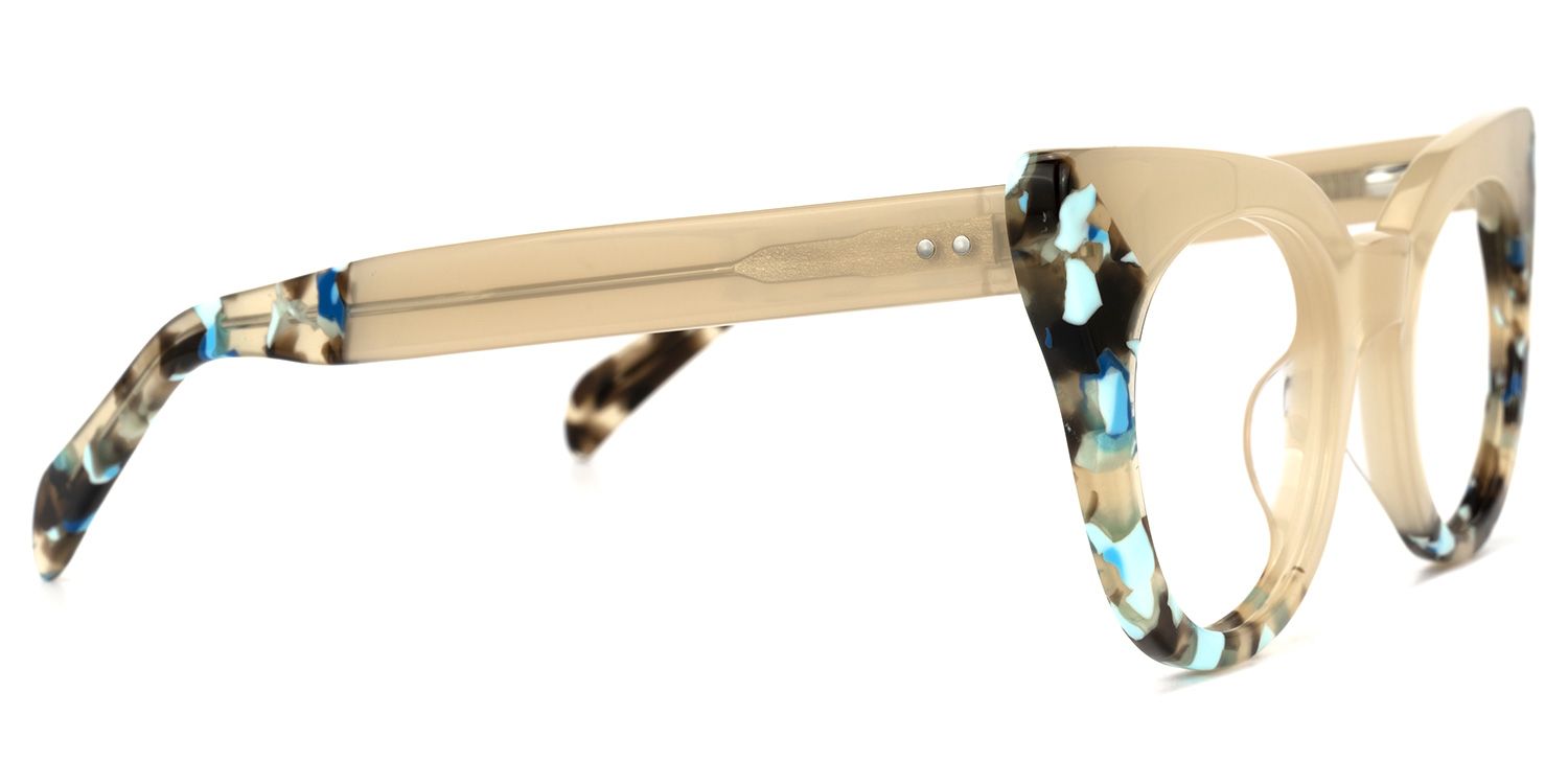 Geraldine - Cat Eye Brown Eyeglasses by Vooglam - Product View 4