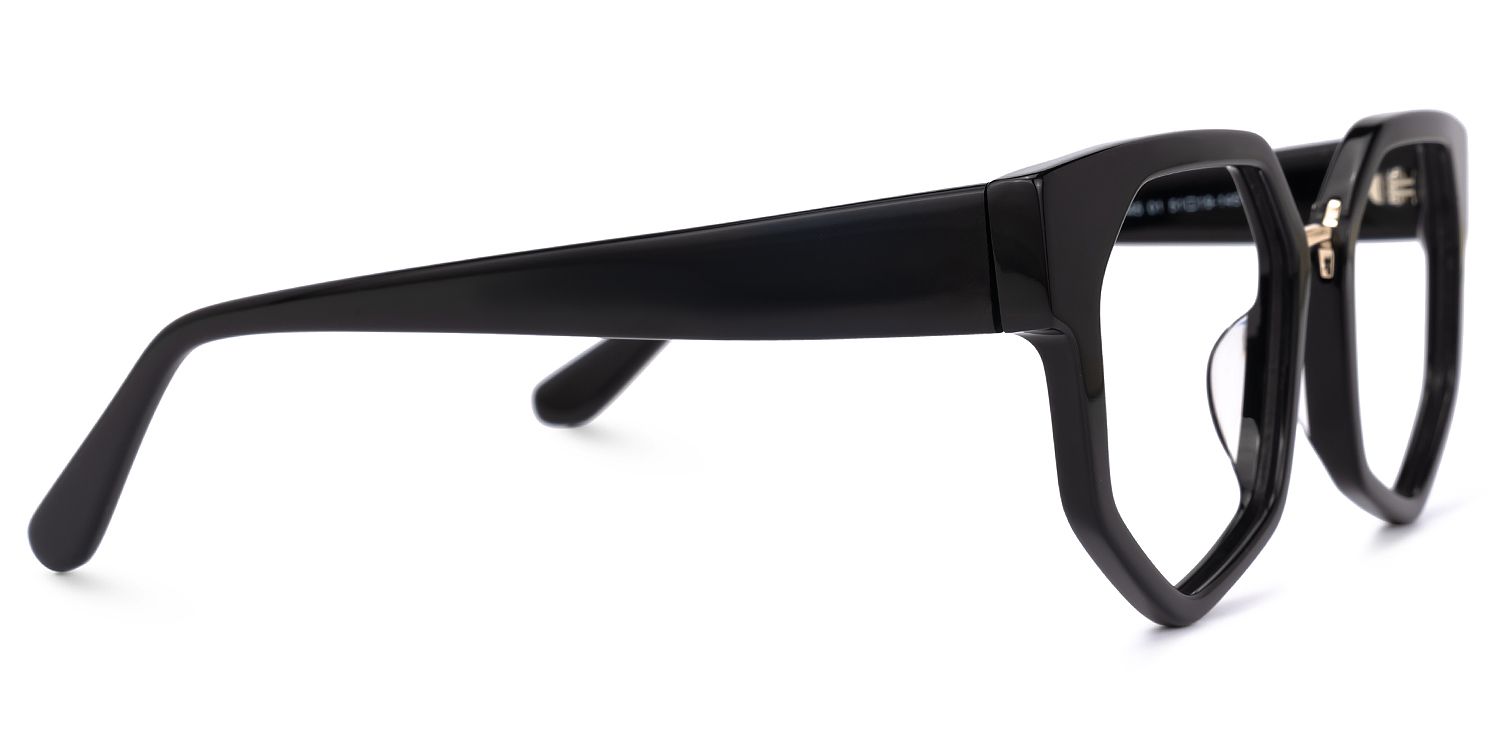 Cornelius - Geometric Black Eyeglasses by Vooglam - Product View 4