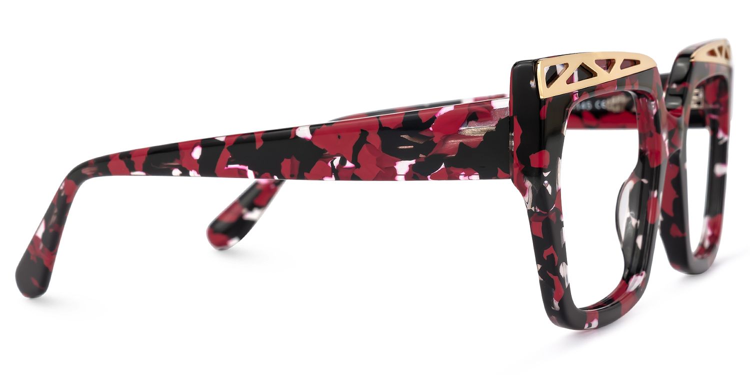 Fabianne - Square Red/Tortoise Eyeglasses | Vooglam 4