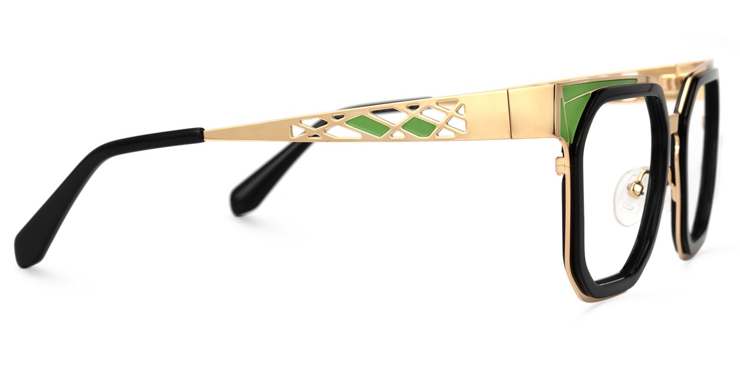 Adelia - Geometric Black Eyeglasses | Vooglam 4