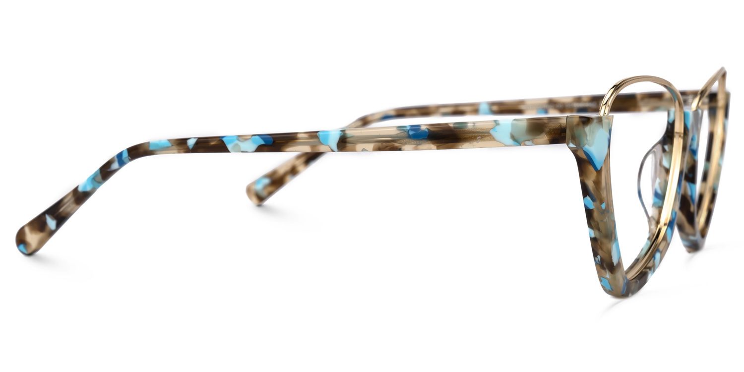 Adelio - Geometric Blue/Tortoise Eyeglasses | Vooglam 4