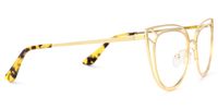 Adah - Cat Eye Gold Eyeglasses | Vooglam 