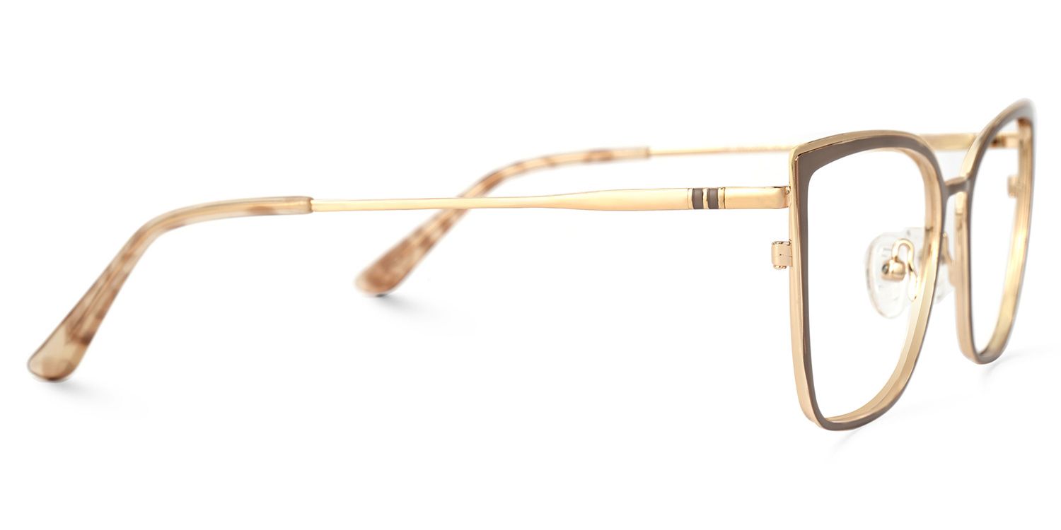 Adeliza - Rectangle Brown Eyeglasses | Vooglam 4