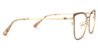 Adeliza - Rectangle Brown Eyeglasses | Vooglam 