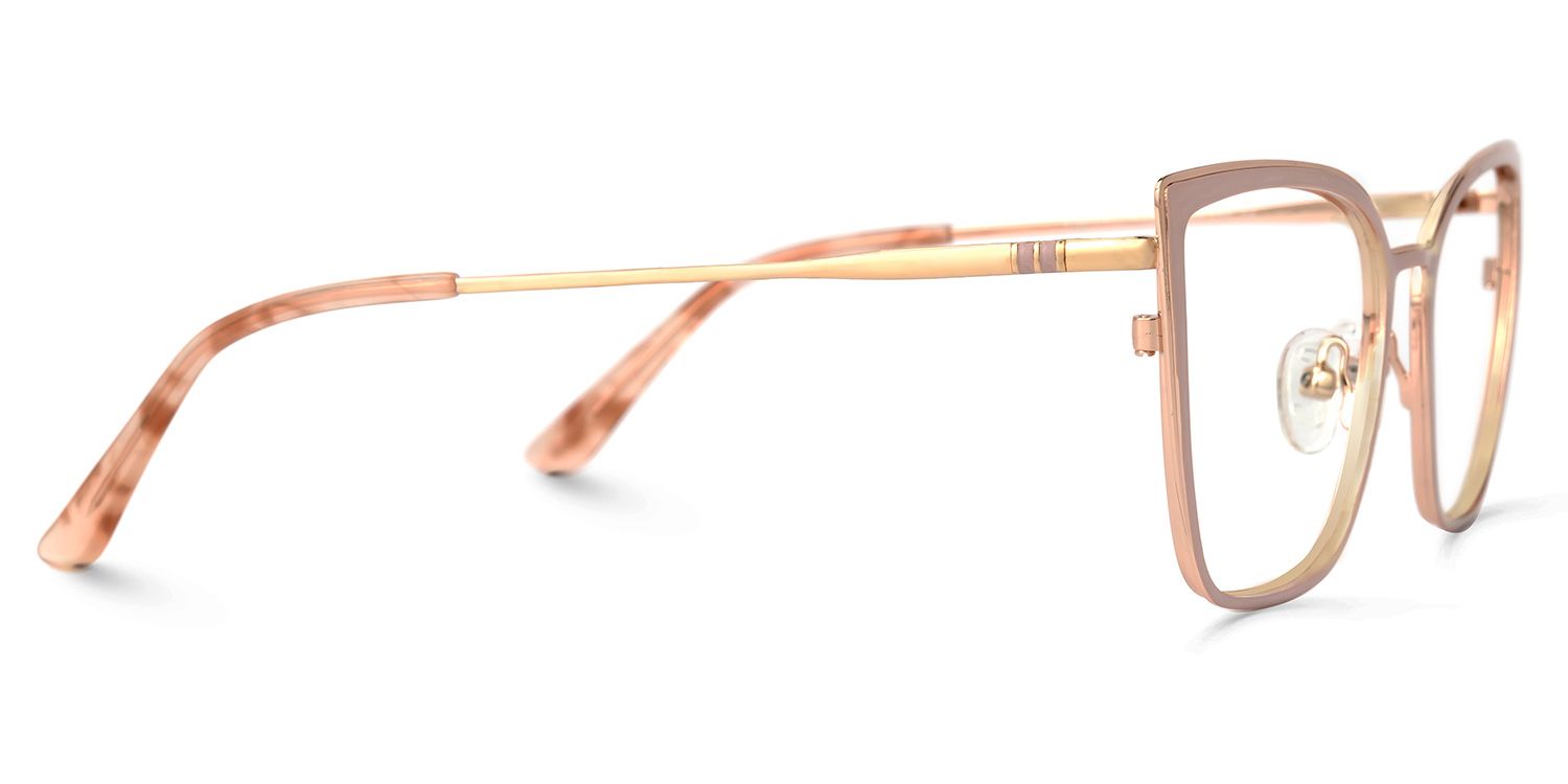 Adeliza - Rectangle Pink Eyeglasses | Vooglam 4