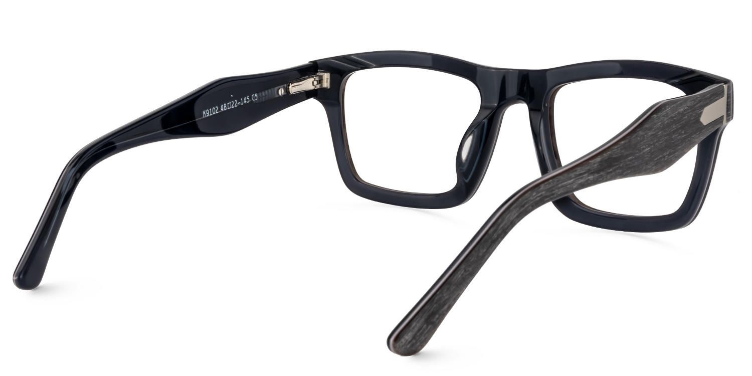 Rectangle Frosted Black Eyeglasses ▏Vooglam Eyeglasses - Side View