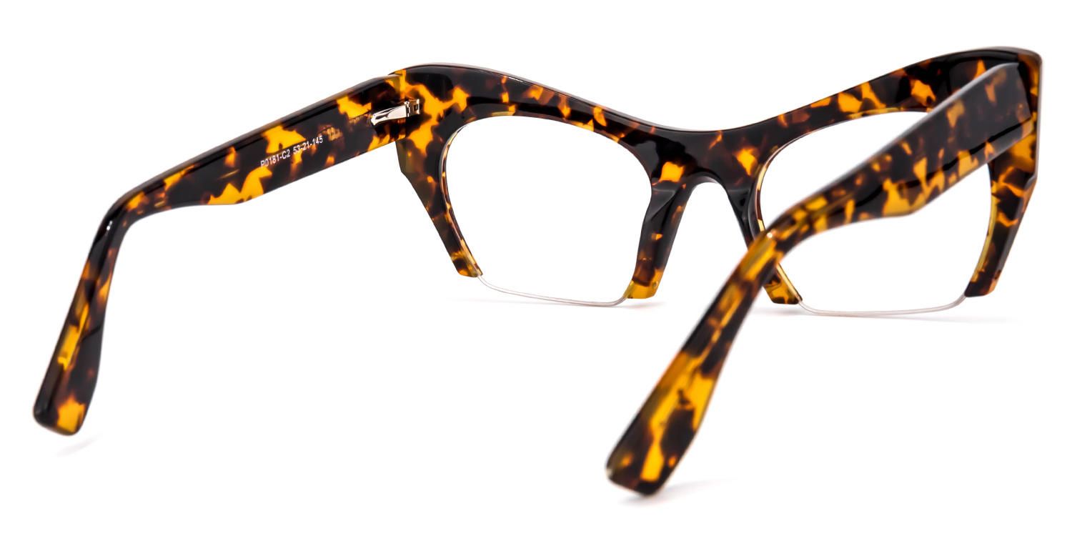 Kyle Cat Eye Yellow/Tortoise Eyeglasses | Vooglam Eyeglsses Side View