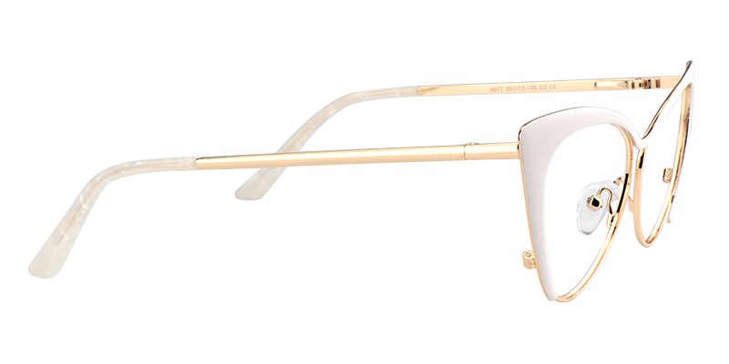 Annabelle - Cat Eye White Eyeglasses | Vooglam 4