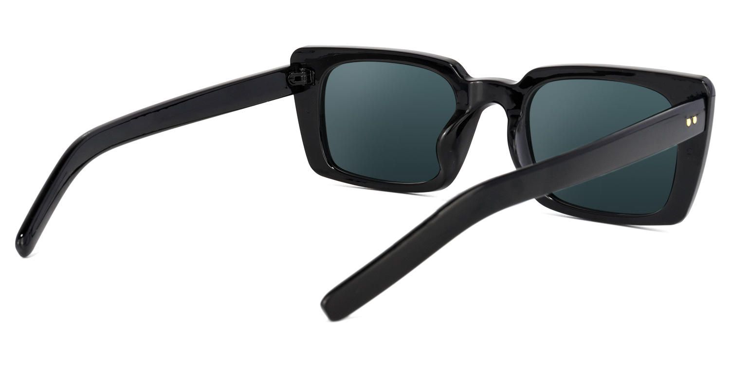 Rectangle Black Sunglasses | Vooglam.com Side View