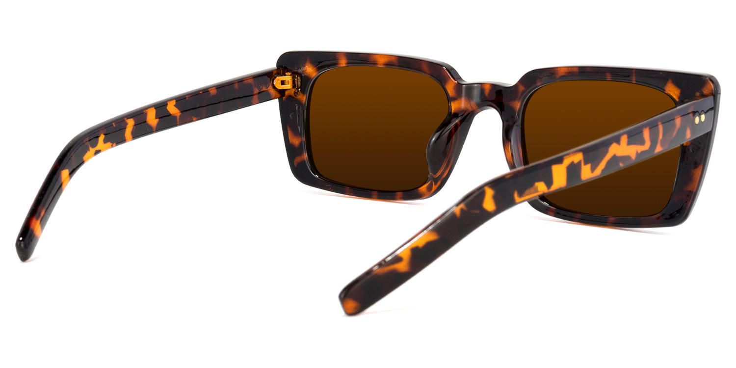 Rectangle Tortoise Sunglasses | Vooglam.com Side View