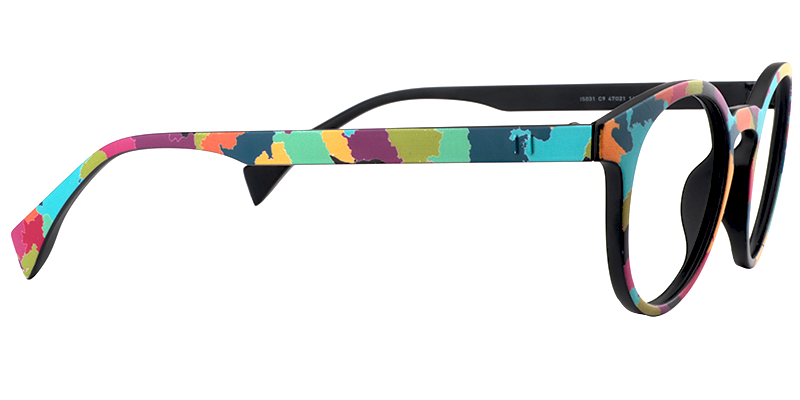 Minnie - Funky Artsy Multicolored Eyeglasses Oval Shape | Vooglam 4