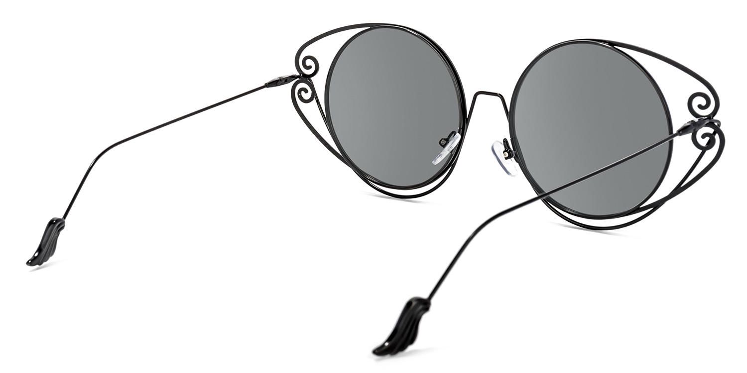 Geometric Black Sunglasses | Vooglam.com Side View